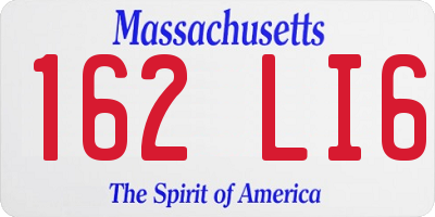 MA license plate 162LI6