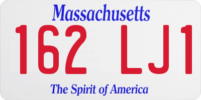 MA license plate 162LJ1