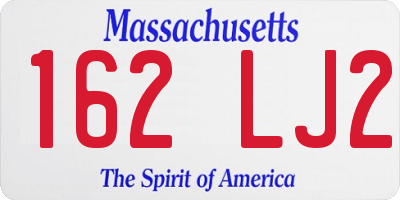 MA license plate 162LJ2