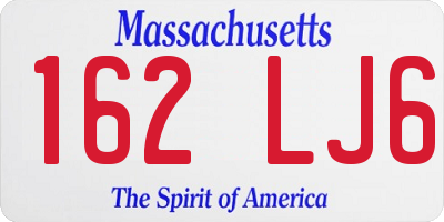 MA license plate 162LJ6