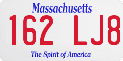 MA license plate 162LJ8