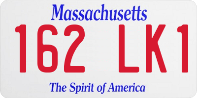 MA license plate 162LK1