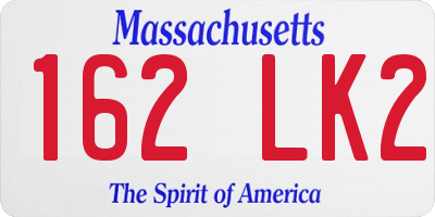 MA license plate 162LK2