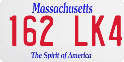 MA license plate 162LK4