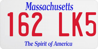 MA license plate 162LK5