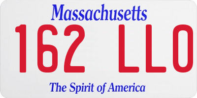MA license plate 162LL0