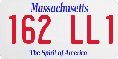 MA license plate 162LL1