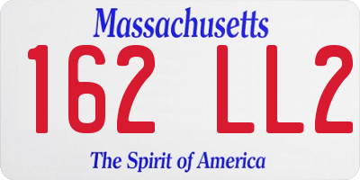 MA license plate 162LL2