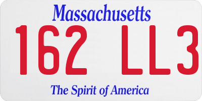MA license plate 162LL3