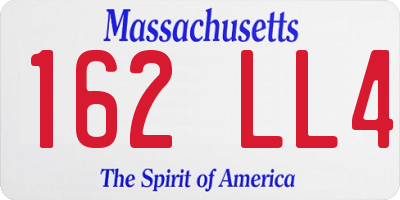 MA license plate 162LL4