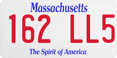 MA license plate 162LL5