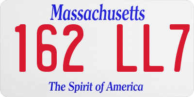 MA license plate 162LL7