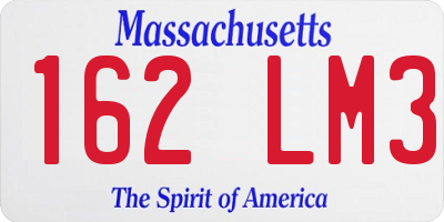 MA license plate 162LM3