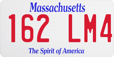 MA license plate 162LM4