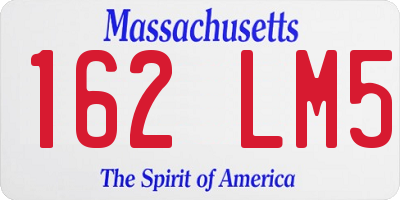 MA license plate 162LM5