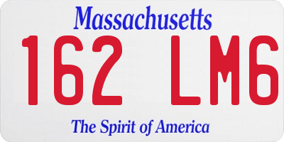 MA license plate 162LM6
