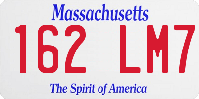 MA license plate 162LM7