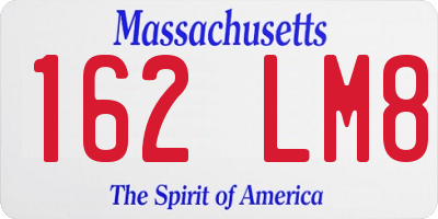 MA license plate 162LM8