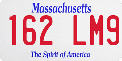 MA license plate 162LM9
