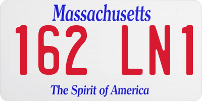 MA license plate 162LN1