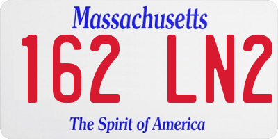 MA license plate 162LN2