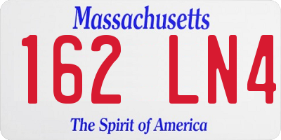 MA license plate 162LN4