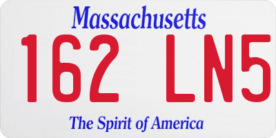 MA license plate 162LN5