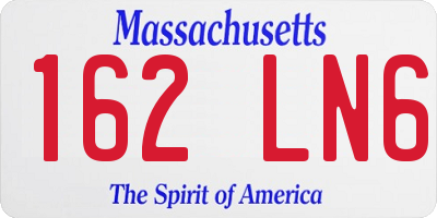 MA license plate 162LN6