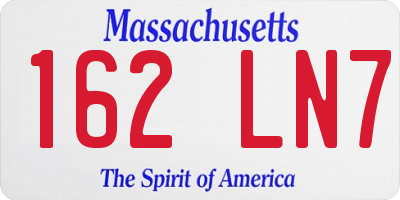 MA license plate 162LN7