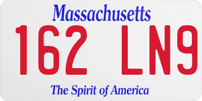 MA license plate 162LN9
