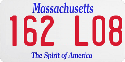 MA license plate 162LO8