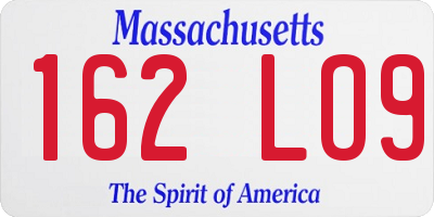 MA license plate 162LO9