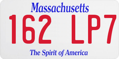 MA license plate 162LP7