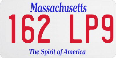 MA license plate 162LP9