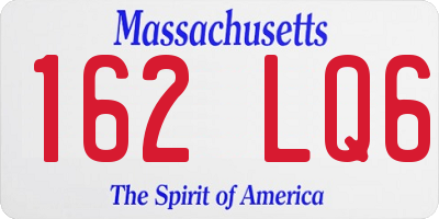 MA license plate 162LQ6