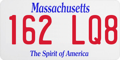 MA license plate 162LQ8