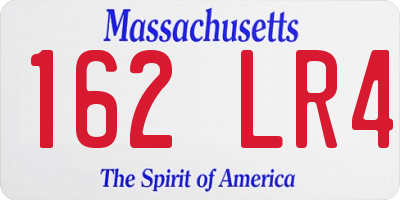 MA license plate 162LR4