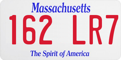 MA license plate 162LR7