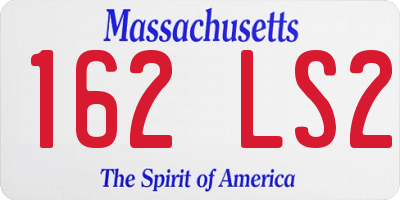 MA license plate 162LS2