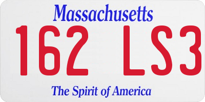 MA license plate 162LS3