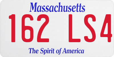 MA license plate 162LS4