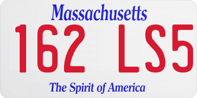 MA license plate 162LS5