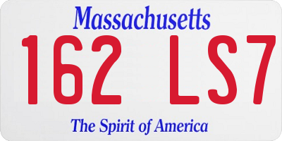 MA license plate 162LS7