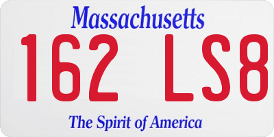 MA license plate 162LS8