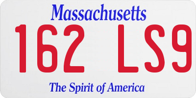 MA license plate 162LS9