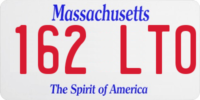 MA license plate 162LT0