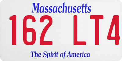 MA license plate 162LT4