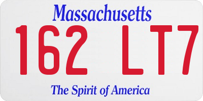 MA license plate 162LT7