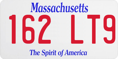 MA license plate 162LT9