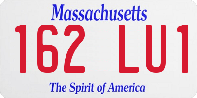 MA license plate 162LU1